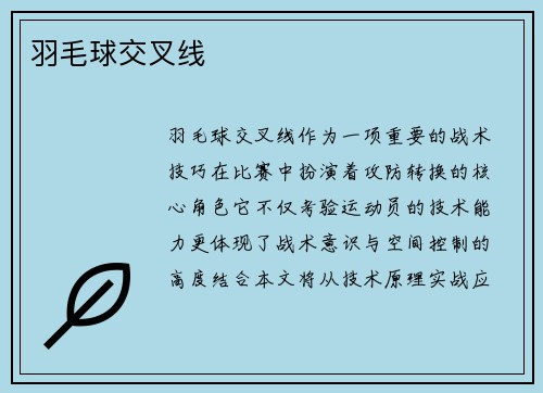羽毛球交叉线